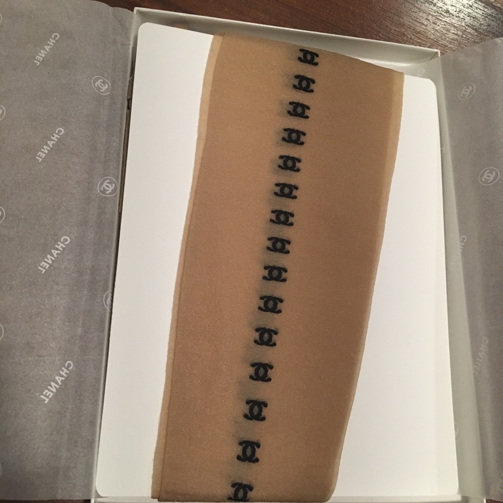 Chanel logo tights, new in box.